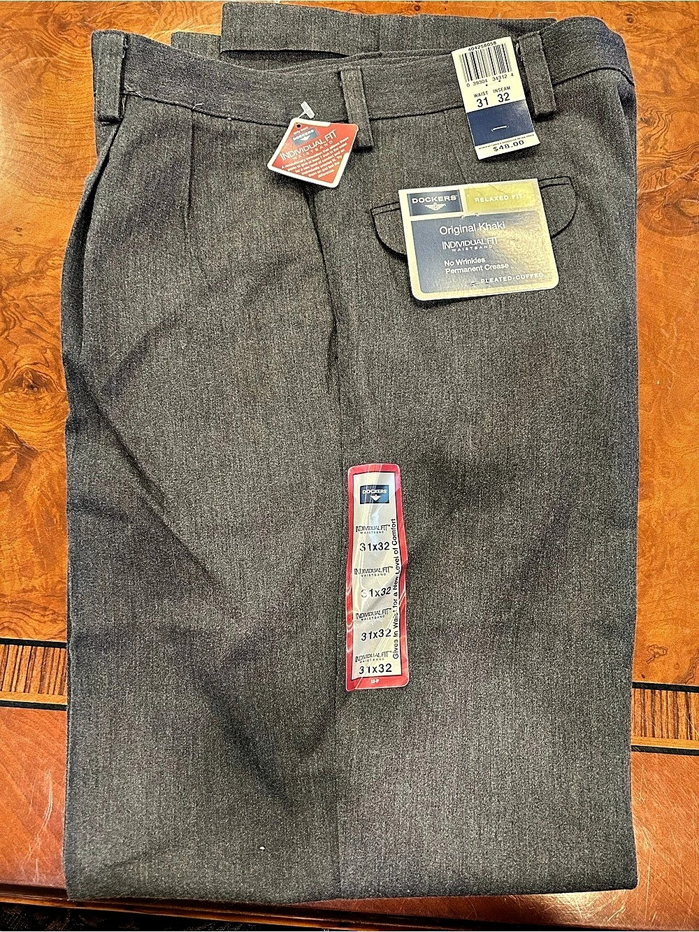 Dockers Original Khaki Relaxed Fit Individual Fit Waistband Pleated Cuffed Pants
